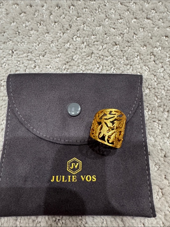Julie Vos Jewelry - Julie Vos Gold Openwork Leaf Dome Ring